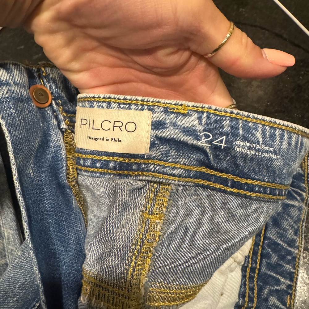 Light Blue Cuffed Pilcro Jeans - Picture 5 of 7